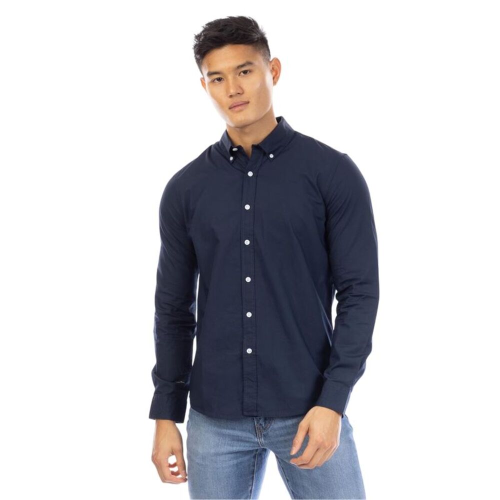 Peter Werth Mens Regular Long-Sleeved Shirt / Navy